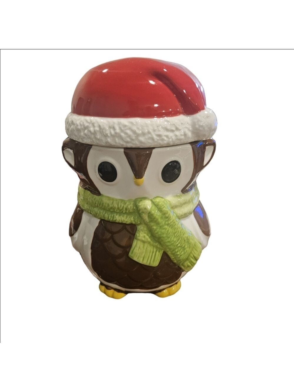 Yankee Candle Woodland Owl Ceramic Holiday Cookie Jar Or Large Candle Holder